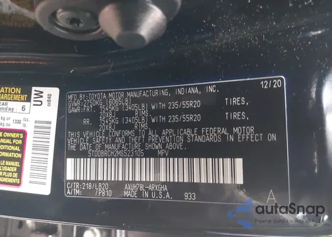 2021 Toyota Highlander Hybrid Limited from USA, damaged, VIN 5TDDBRCH2MS523105